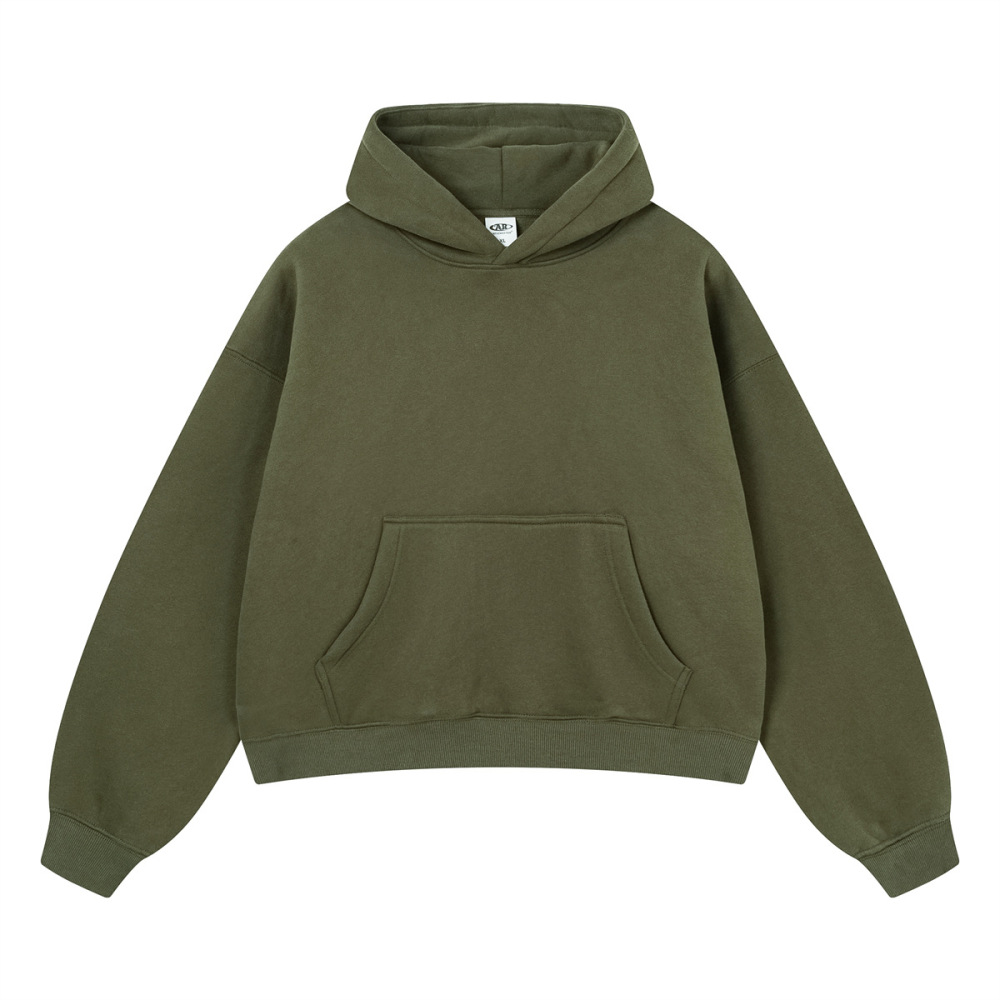 GorgeousBen Men's 355G Fleece Hoodie, Boxy Cropped Streetwear Pullover, Fall Casual, S-XXL