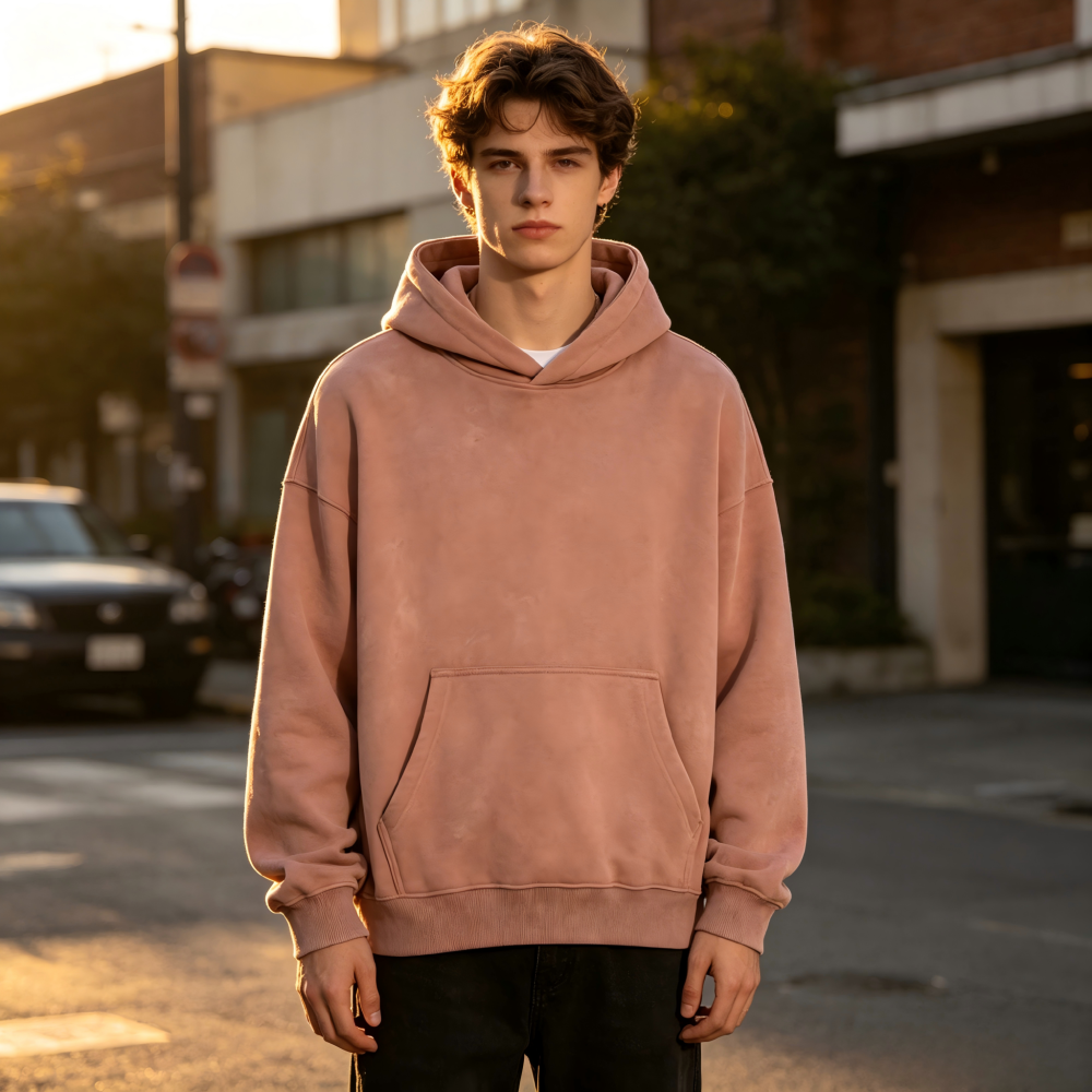 GorgeousBen Men's 355G Fleece Hoodie, Boxy Cropped Streetwear Pullover, Fall Casual, S-XXL