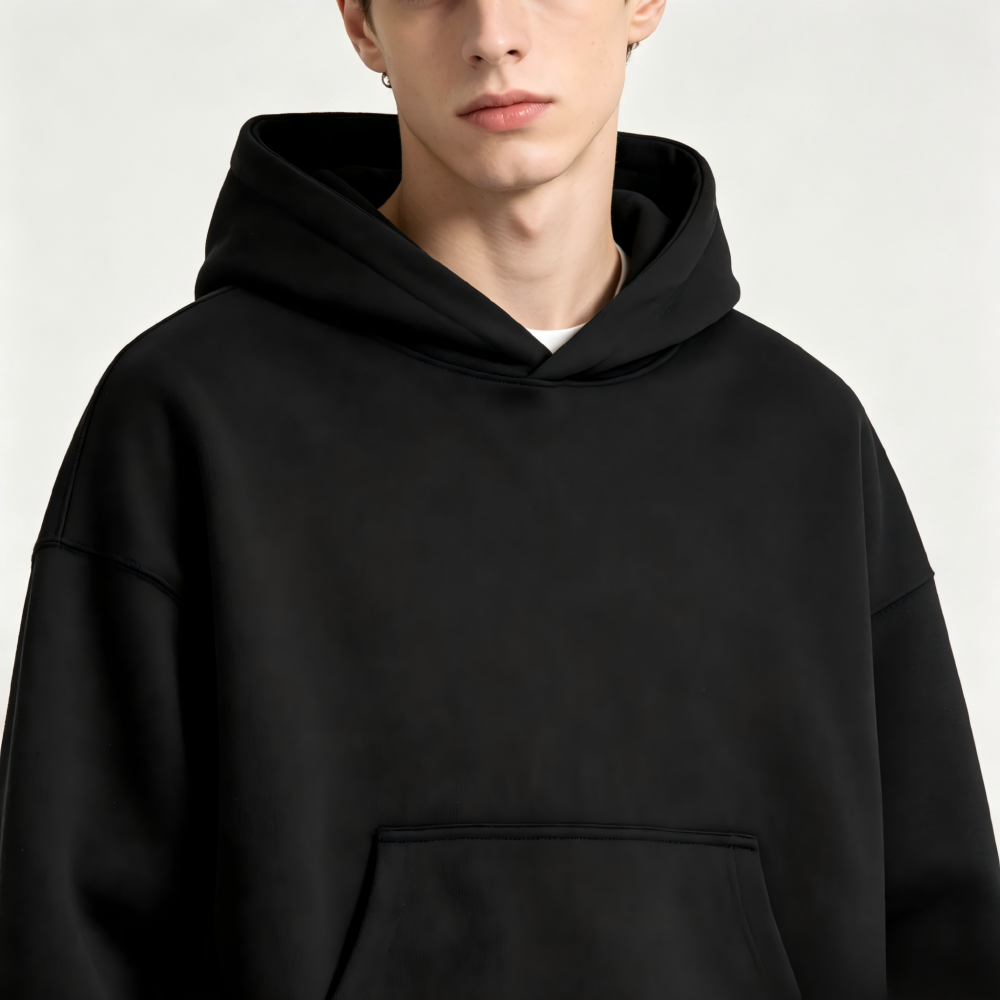 GorgeousBen Men's 355G Fleece Hoodie, Boxy Cropped Streetwear Pullover, Fall Casual, S-XXL