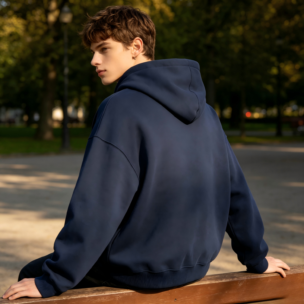 GorgeousBen Men's 355G Fleece Hoodie, Boxy Cropped Streetwear Pullover, Fall Casual, S-XXL