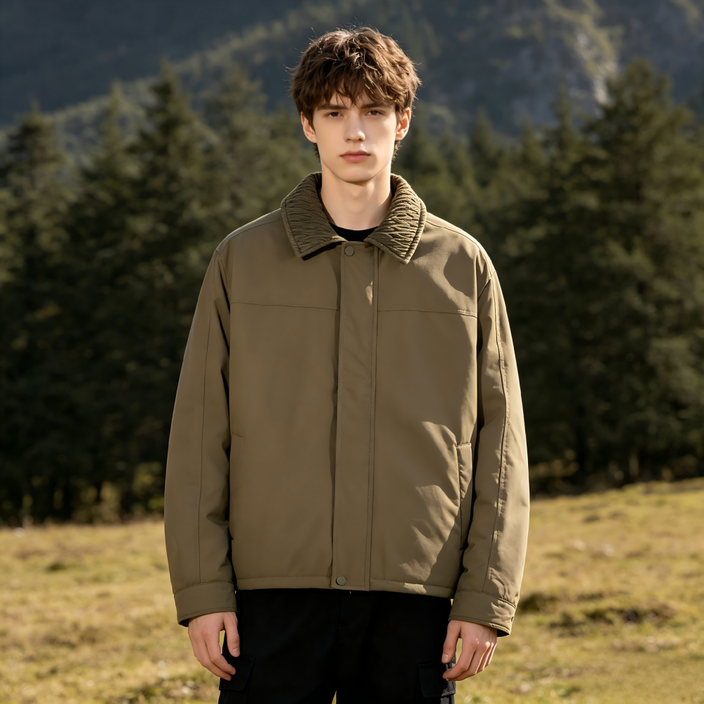 GorgeousBen Men's Casual Cotton Jacket GB-J001, Loose Fit, Wrinkle Resistant, Korean Style, Lightweight, Fall/Winter, S-XXL