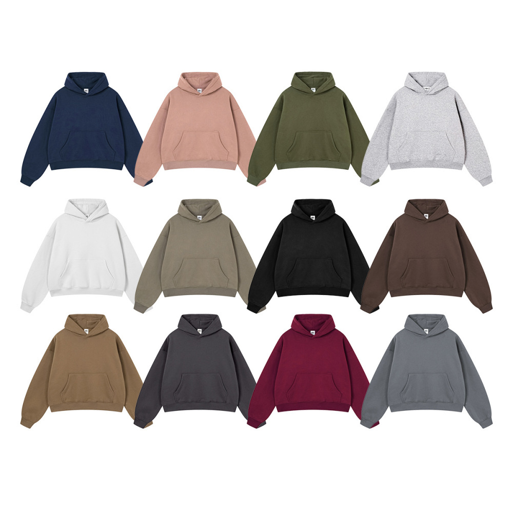 GorgeousBen Men's 355G Fleece Hoodie, Boxy Cropped Streetwear Pullover, Fall Casual, S-XXL