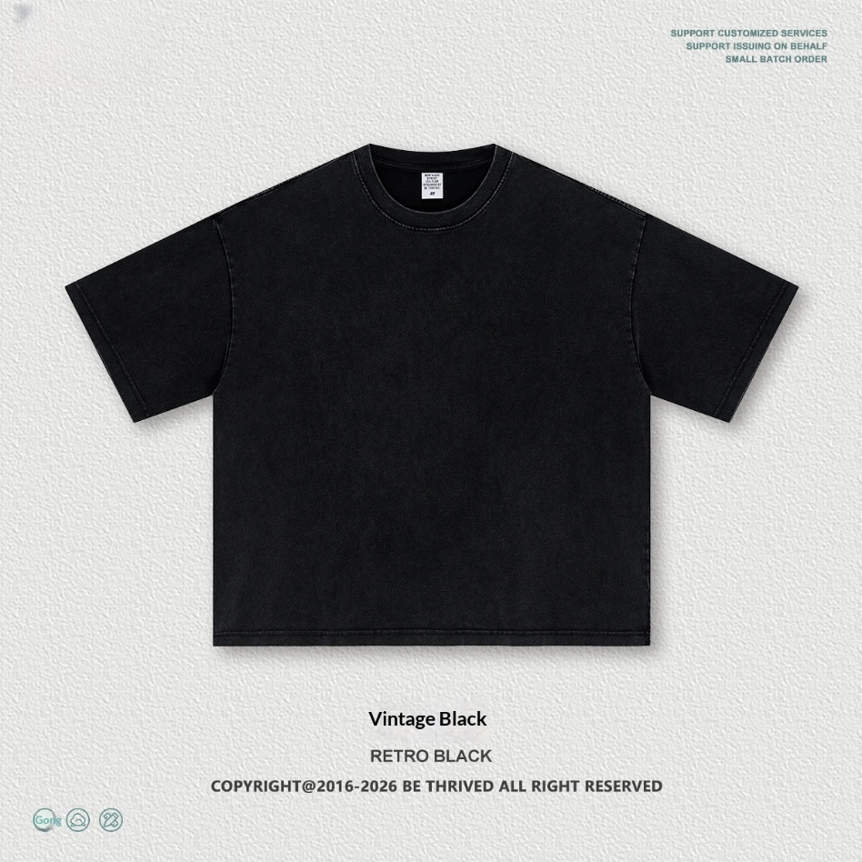 Be Men's Clothing | American Retro Washed Short-Sleeve T-Shirt and Straight-Leg Pants Boxy Two-Piece Set with a Vintage Look Casual Outfit.
