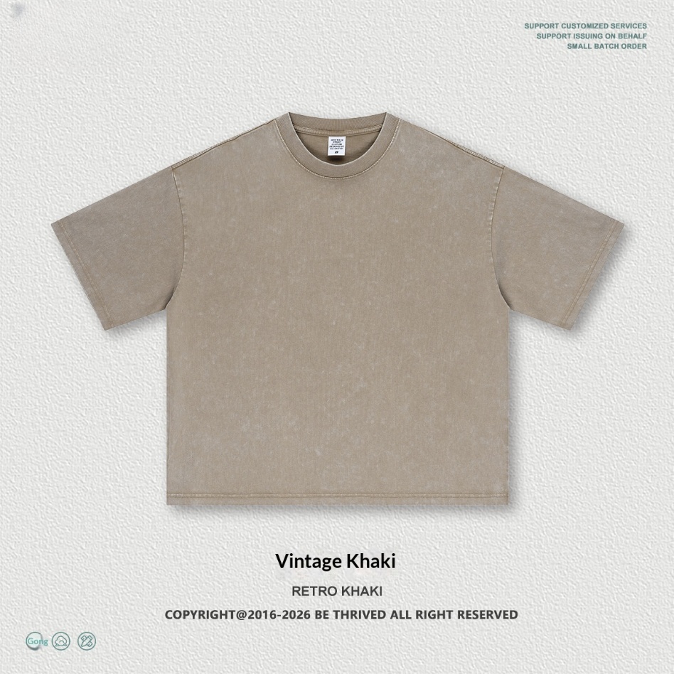Be Men's Clothing | American Retro Washed Short-Sleeve T-Shirt and Straight-Leg Pants Boxy Two-Piece Set with a Vintage Look Casual Outfit.