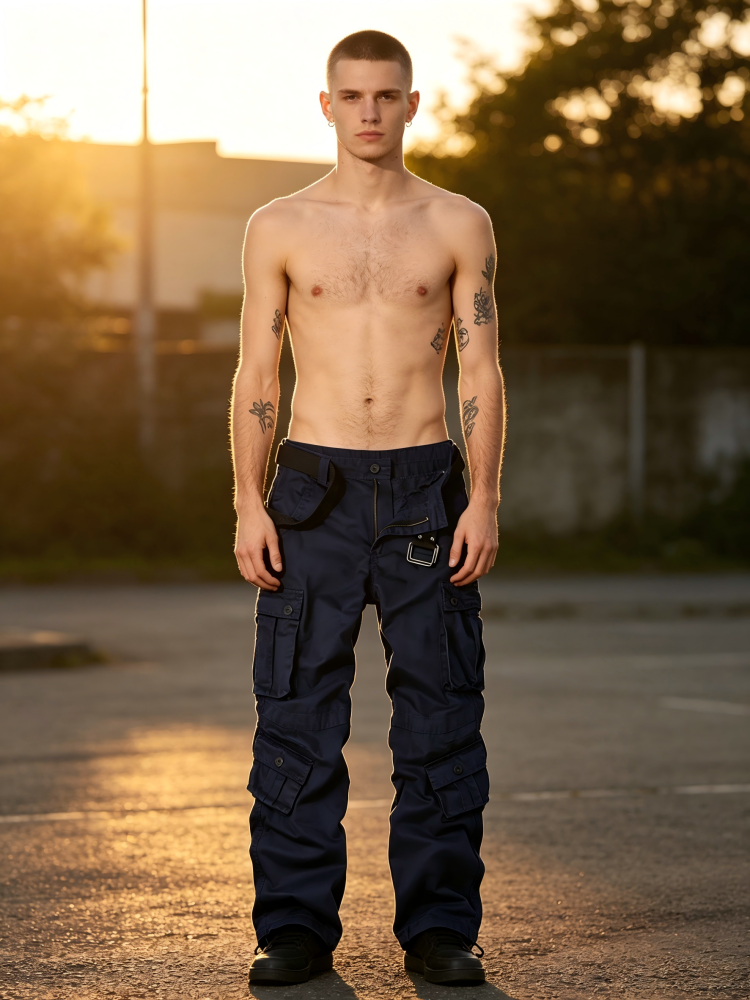 GorgeousBen Men's Multi-Pocket Cargo Pants, 280g 100% Cotton, Loose Straight Fit, Durable Casual Outdoor Trousers for All Seasons, Sizes 29-44