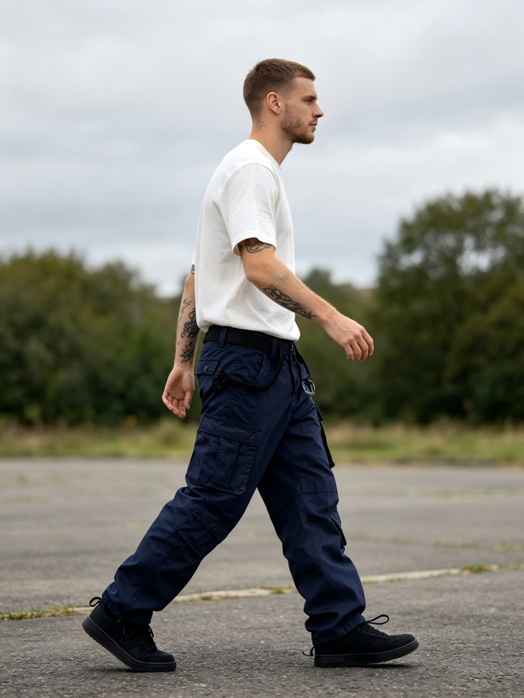 GorgeousBen Men's Multi-Pocket Cargo Pants, 280g 100% Cotton, Loose Straight Fit, Durable Casual Outdoor Trousers for All Seasons, Sizes 29-44