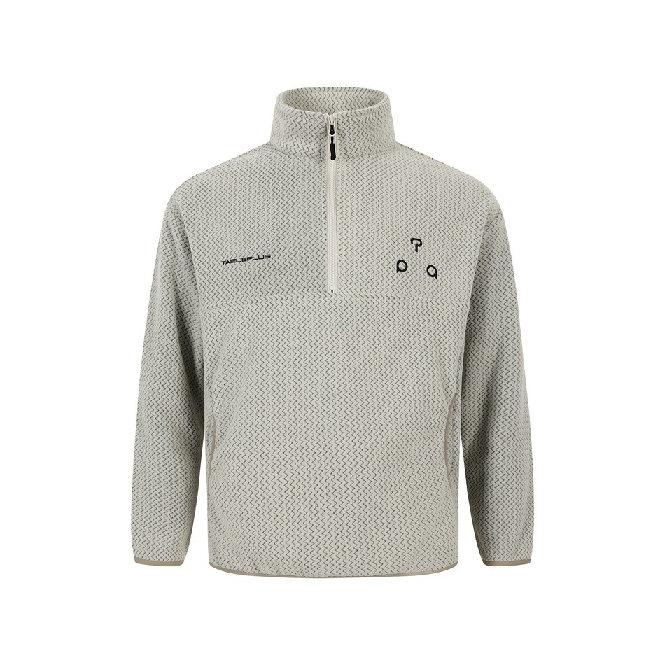 GorgeousBen Men's Vintage Half-Zip Fleece Sweatshirt, 200g Polyester Blend, Loose Fit Breathable Casual Pullover for Spring & Autumn Sports Wear, M-XL