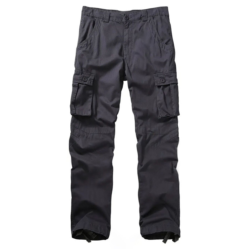 GorgeousBen Men's Multi-Pocket Cargo Pants, 280g 100% Cotton, Loose Straight Fit, Durable Casual Outdoor Trousers for All Seasons, Sizes 29-44