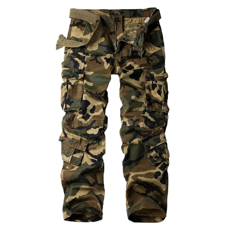 GorgeousBen Men's Multi-Pocket Cargo Pants, 280g 100% Cotton, Loose Straight Fit, Durable Casual Outdoor Trousers for All Seasons, Sizes 29-44