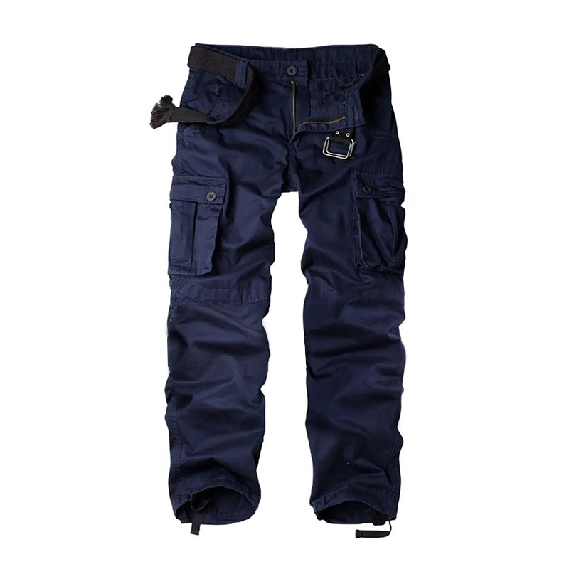 GorgeousBen Men's Multi-Pocket Cargo Pants, 280g 100% Cotton, Loose Straight Fit, Durable Casual Outdoor Trousers for All Seasons, Sizes 29-44