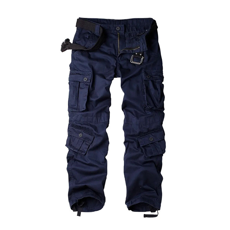 GorgeousBen Men's Multi-Pocket Cargo Pants, 280g 100% Cotton, Loose Straight Fit, Durable Casual Outdoor Trousers for All Seasons, Sizes 29-44