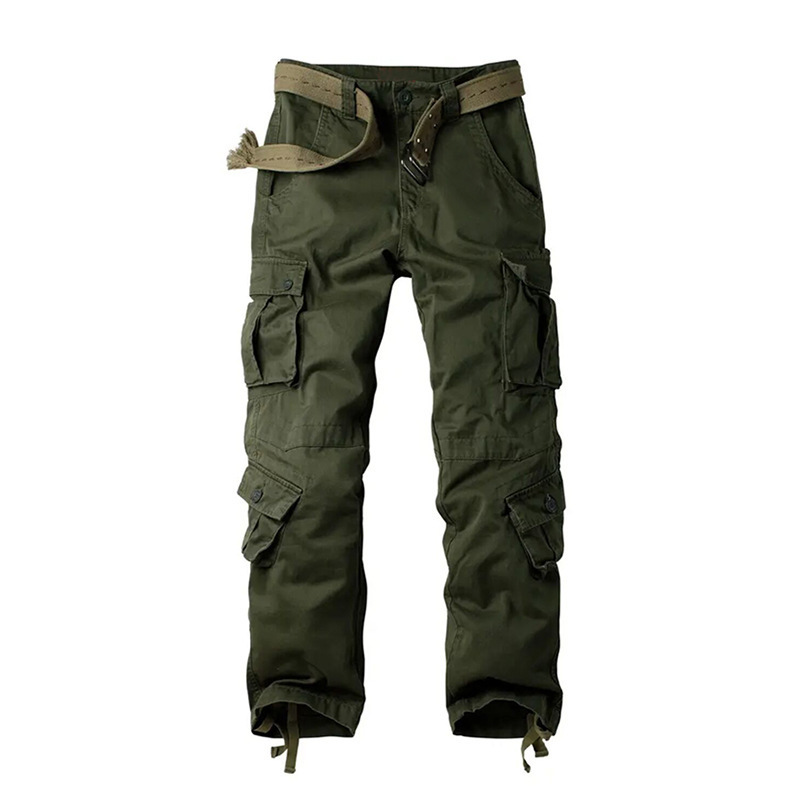 GorgeousBen Men's Multi-Pocket Cargo Pants, 280g 100% Cotton, Loose Straight Fit, Durable Casual Outdoor Trousers for All Seasons, Sizes 29-44