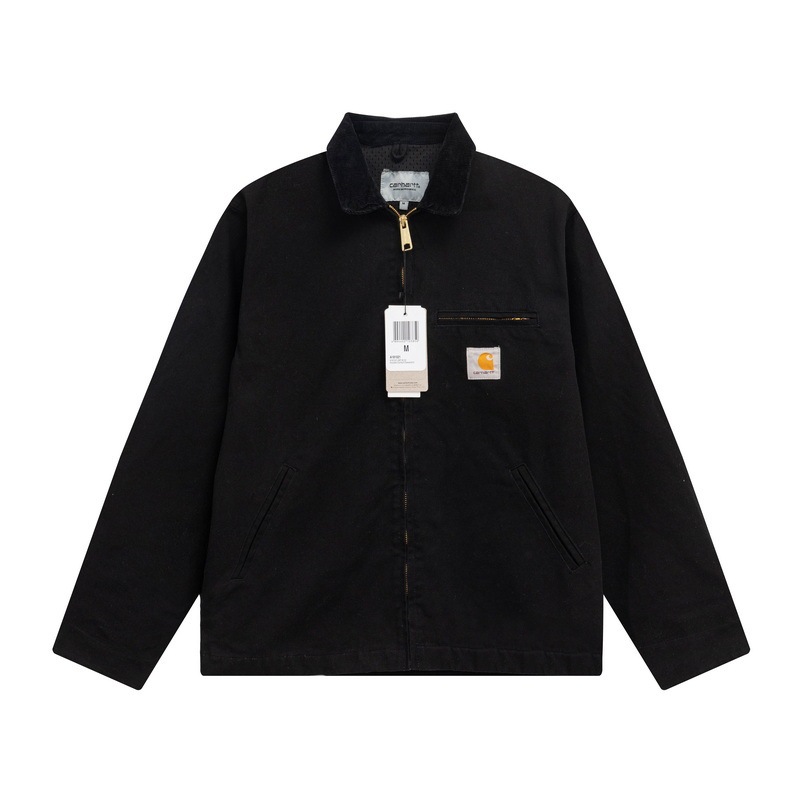 GorgeousBen Men's Canvas Work Jacket, Vintage Loose Fit, Breathable Waterproof, Double-Breasted, For Casual Work, S-XXL