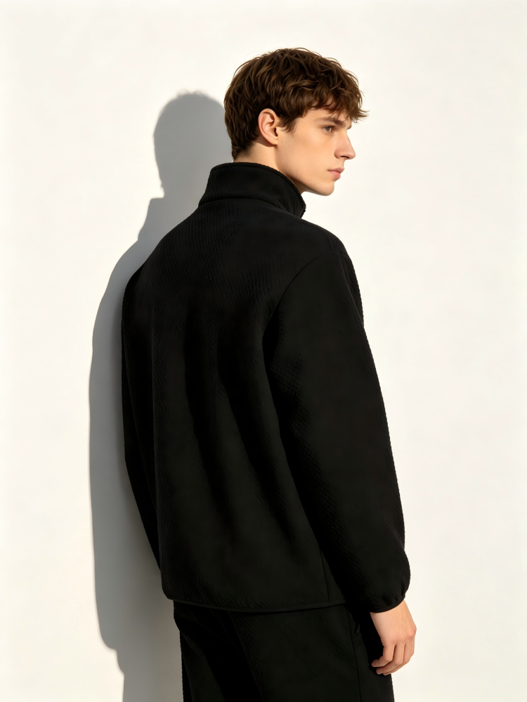 GorgeousBen Men's Vintage Half-Zip Fleece Sweatshirt, 200g Polyester Blend, Loose Fit Breathable Casual Pullover for Spring & Autumn Sports Wear, M-XL