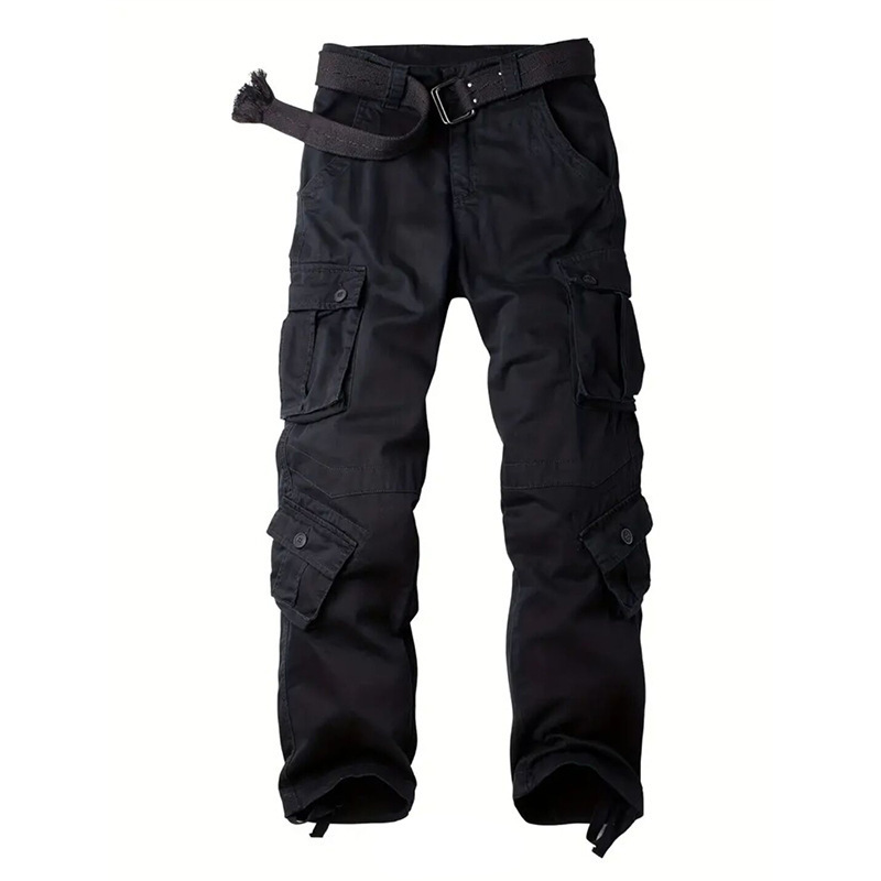 GorgeousBen Men's Multi-Pocket Cargo Pants, 280g 100% Cotton, Loose Straight Fit, Durable Casual Outdoor Trousers for All Seasons, Sizes 29-44