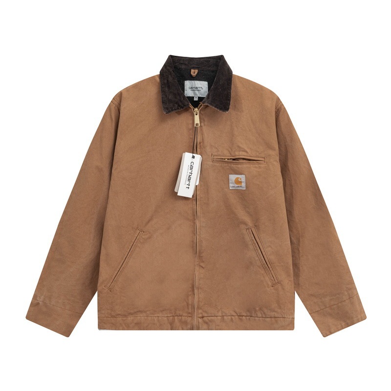 GorgeousBen Men's Canvas Work Jacket, Vintage Loose Fit, Breathable Waterproof, Double-Breasted, For Casual Work, S-XXL