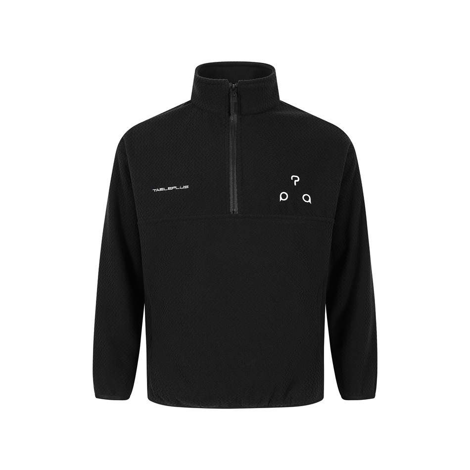 GorgeousBen Men's Vintage Half-Zip Fleece Sweatshirt, 200g Polyester Blend, Loose Fit Breathable Casual Pullover for Spring & Autumn Sports Wear, M-XL