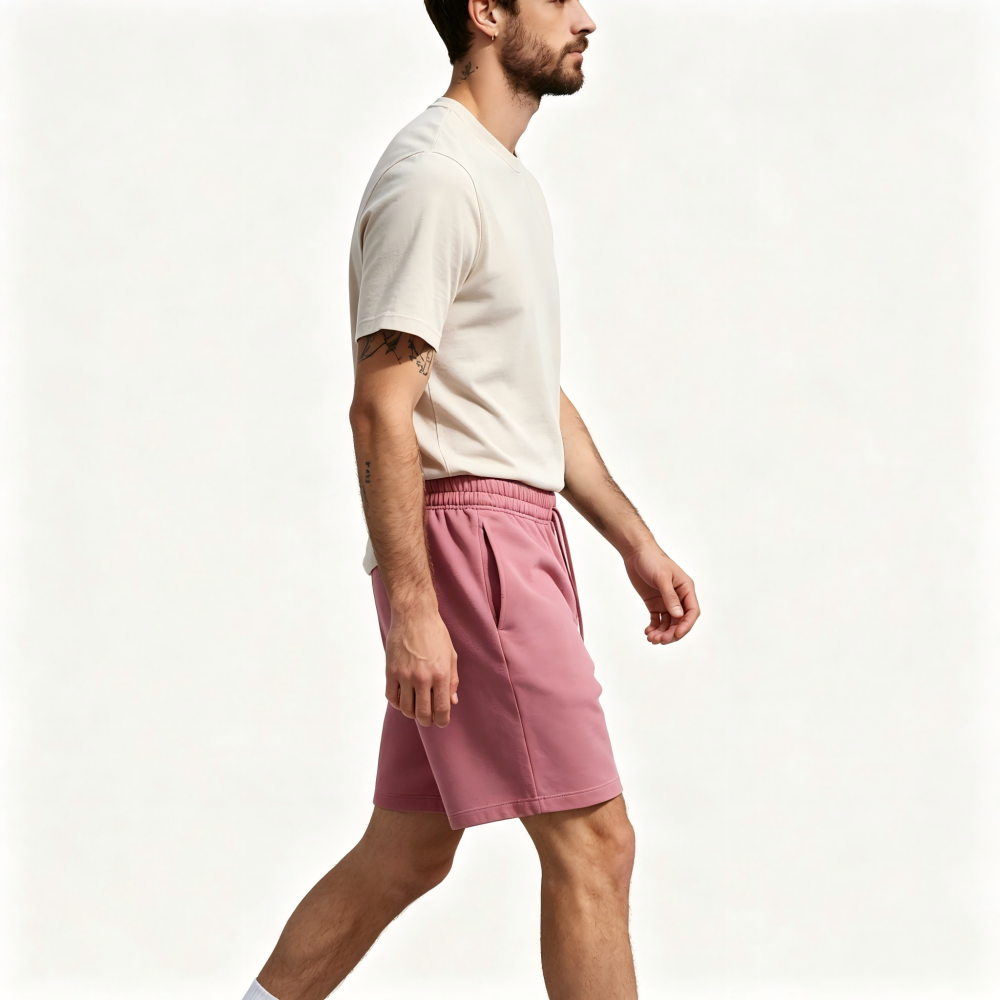 GorgeousBen Men's 2-Piece Washed Cotton T-Shirt & Shorts Set, Loose Fit, Multi-Color, Summer Casual Streetwear Outfit, M-2XL