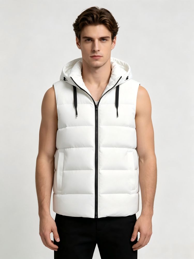 GorgeousBen Custom Logo Men's Windbreak Hooded Solid Color Golf Sport Water Resistant Vest Men's Vest.