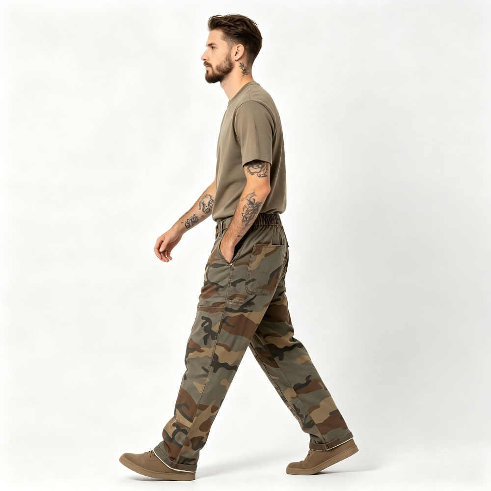 GorgeousBen Unisex Vintage Camo Cargo Pants - Heavyweight Workwear Trousers