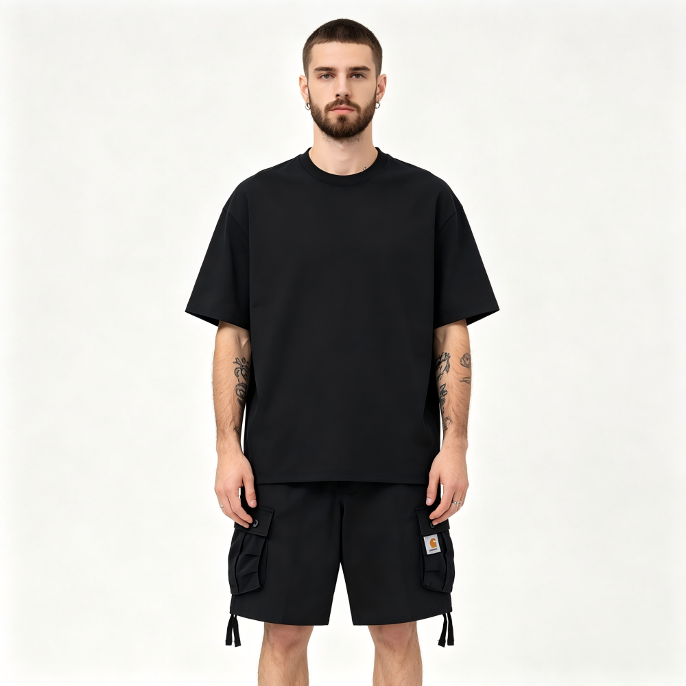 GorgeousBen Men’s Loose Fit Cargo Shorts, 97% Cotton 220gsm, Multi-Pocket, Casual Streetwear, Quick-Dry, M-XXL for Summer Daily Wear