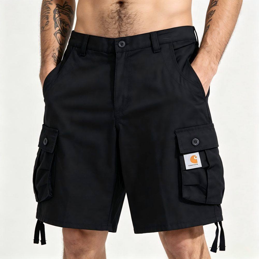 GorgeousBen Men’s Loose Fit Cargo Shorts, 97% Cotton 220gsm, Multi-Pocket, Casual Streetwear, Quick-Dry, M-XXL for Summer Daily Wear