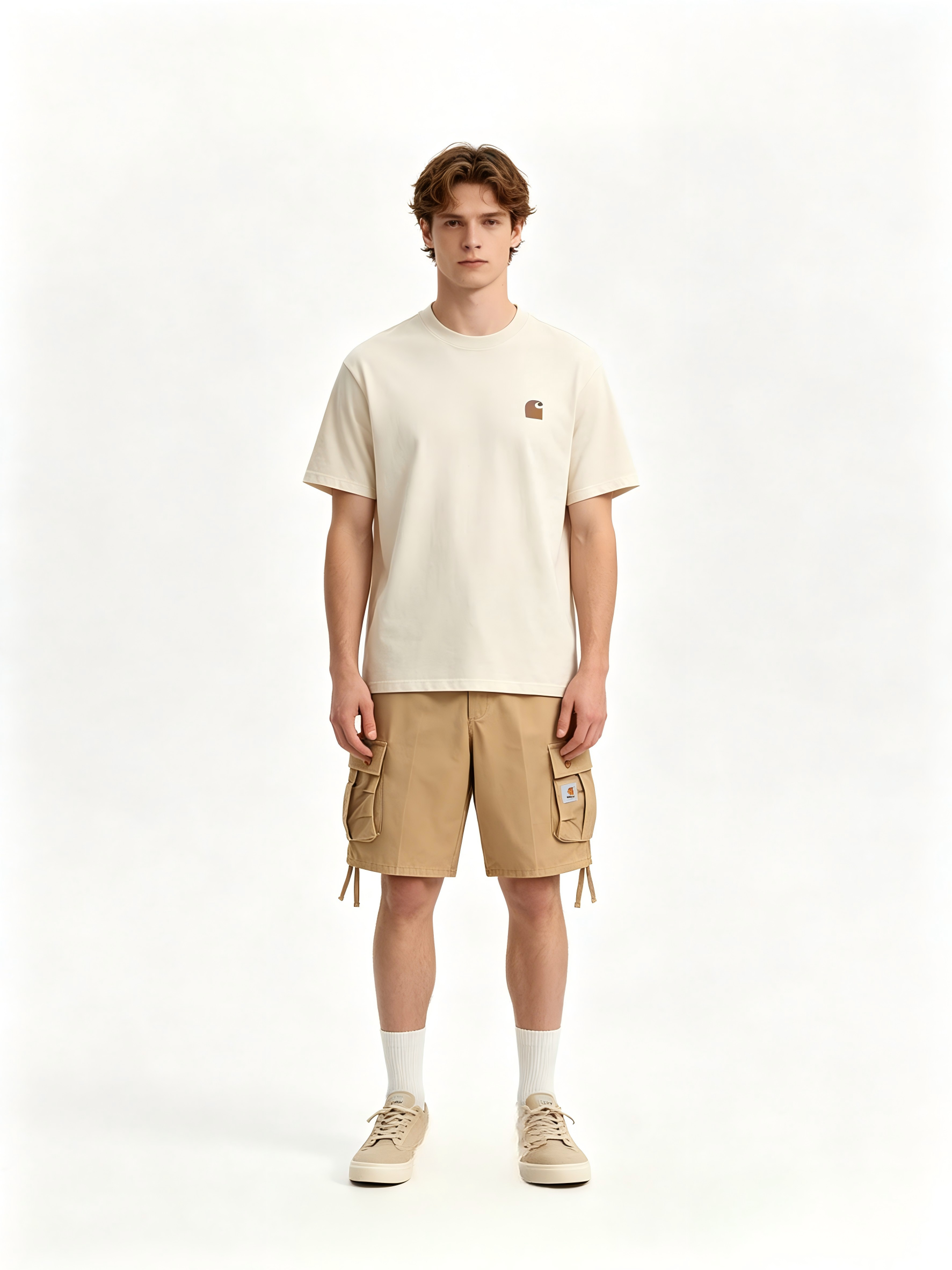 GorgeousBen Men’s Loose Fit Cargo Shorts, 97% Cotton 220gsm, Multi-Pocket, Casual Streetwear, Quick-Dry, M-XXL for Summer Daily Wear