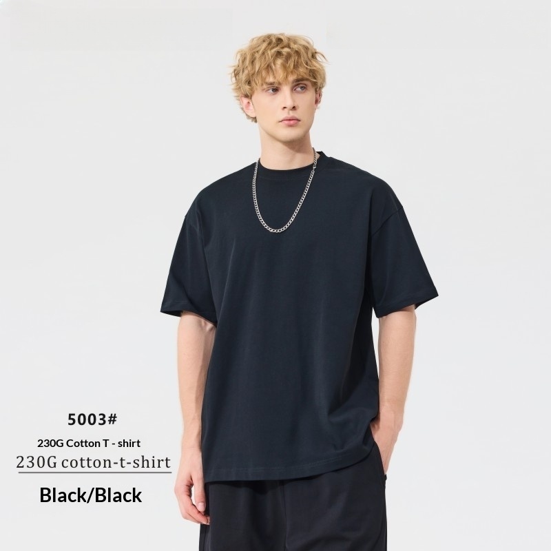 GorgeousBen Men's 230G Pure Cotton Oversized T-Shirt Streetwear Casual Short Sleeve Tee