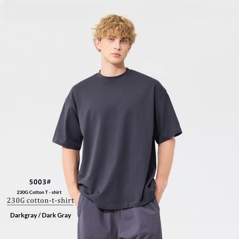 GorgeousBen Men's 230G Pure Cotton Oversized T-Shirt Streetwear Casual Short Sleeve Tee