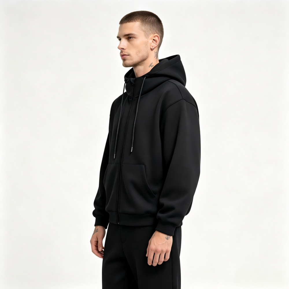 GorgeousBen Men’s 350G Lycra Travel Airbag Hoodie, Thickened Loose Fit Zip-Up Sweatshirt for Winter Casual Streetwear, Sizes S-XXL