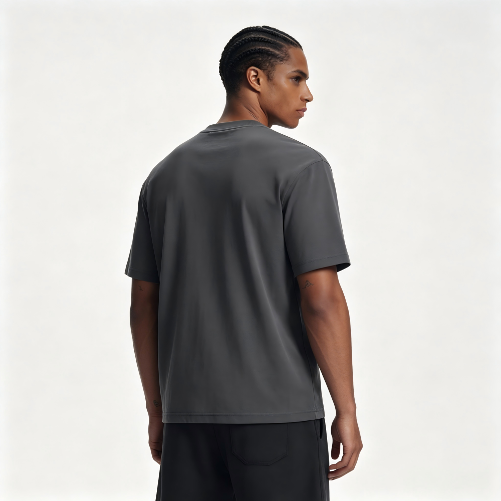GorgeousBen Men's Streetwear 245g Quick-Dry Honeycomb Mesh Basic Short Sleeve T-Shirt, Loose Fit for Daily Wear Spring Summer