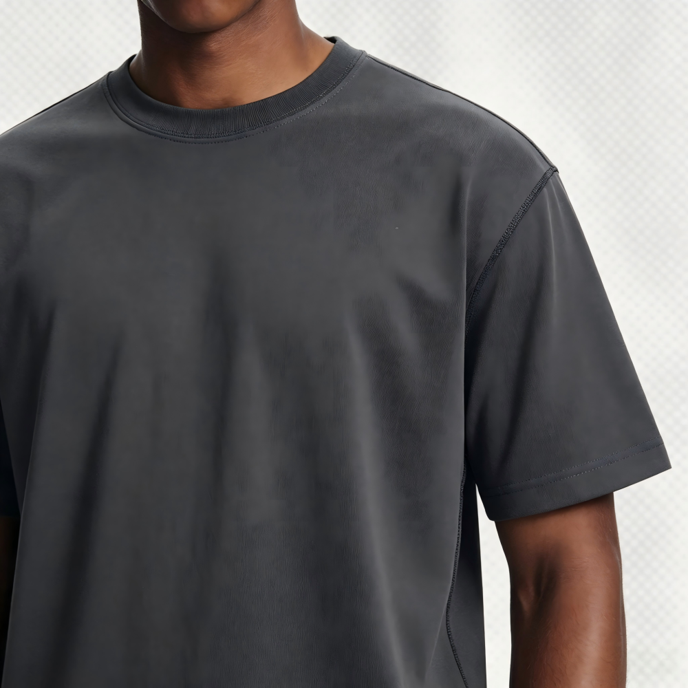 GorgeousBen Men's Streetwear 245g Quick-Dry Honeycomb Mesh Basic Short Sleeve T-Shirt, Loose Fit for Daily Wear Spring Summer