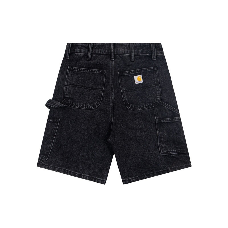 GorgeousBen Men's Classic Carhartt-Style Denim Shorts, Loose Straight Fit, Cotton Embroidery, Casual Summer Workwear Shorts, S-4XL