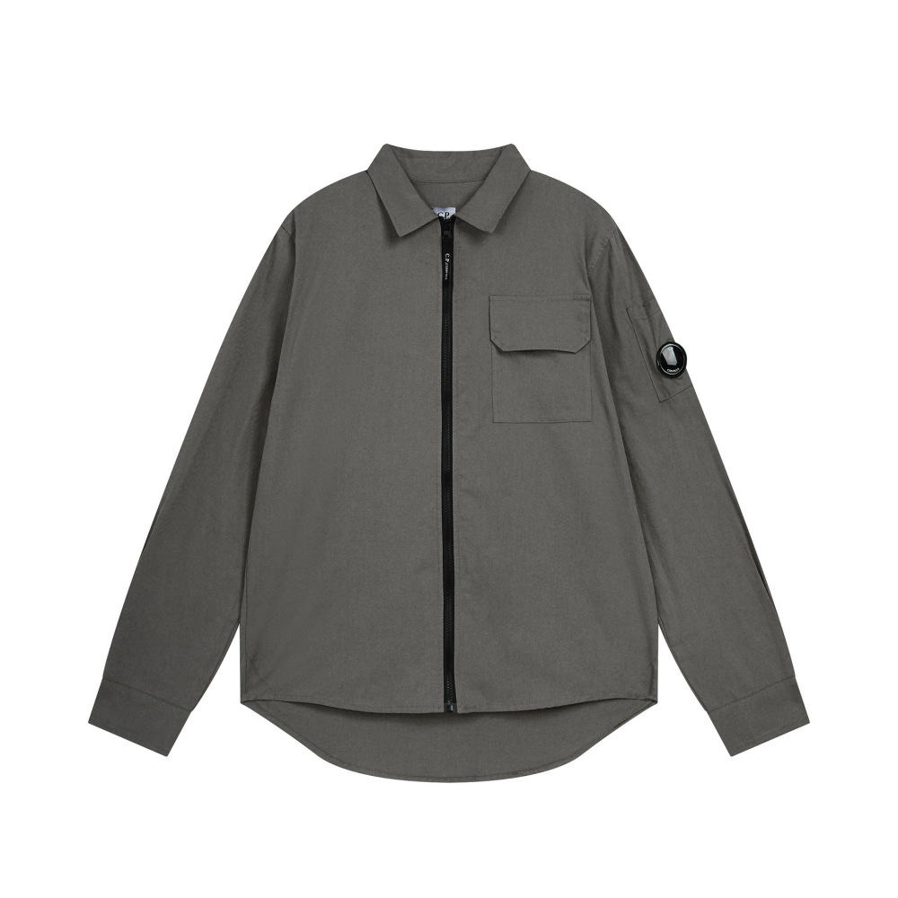GorgeousBen Men's Casual Zip-Up Overshirt, 280GSM Cotton Blend, Relaxed Fit, Lightweight Spring/Autumn Jacket, M-XXL Sizes