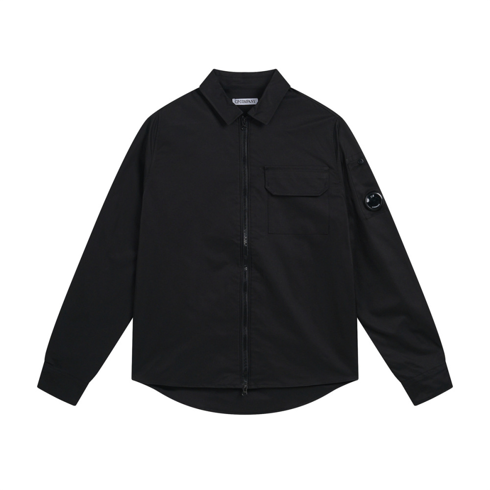 GorgeousBen Men's Casual Zip-Up Overshirt, 280GSM Cotton Blend, Relaxed Fit, Lightweight Spring/Autumn Jacket, M-XXL Sizes
