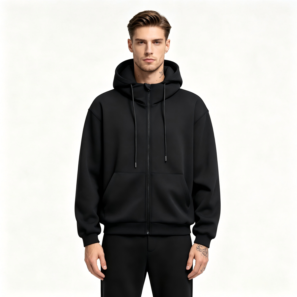GorgeousBen Men’s 350G Lycra Travel Airbag Hoodie, Thickened Loose Fit Zip-Up Sweatshirt for Winter Casual Streetwear, Sizes S-XXL