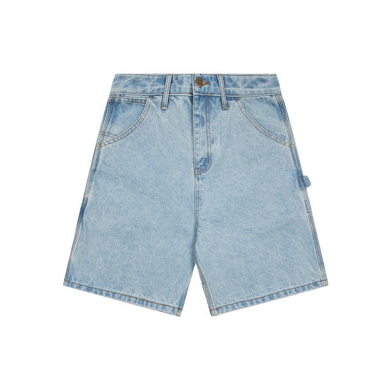 GorgeousBen Men's Classic Carhartt-Style Denim Shorts, Loose Straight Fit, Cotton Embroidery, Casual Summer Workwear Shorts, S-4XL