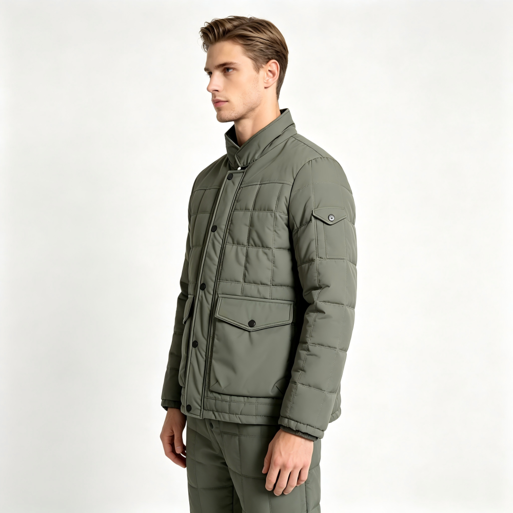 GorgeousBen Men's Casual Windproof Jacket Detachable Hood Windproof Cuff Solid Color Outdoor Daily Wear Coat All Season Size M-3XL
