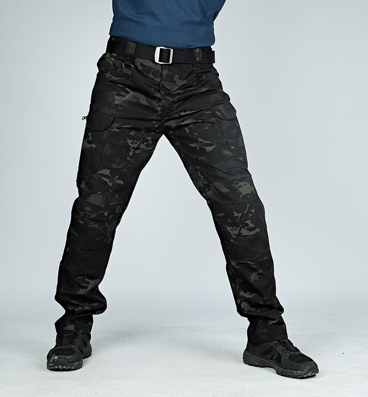 GorgeousBen Men's Camo Tactical Cargo Pants, Multi-Pocket Outdoor Wear