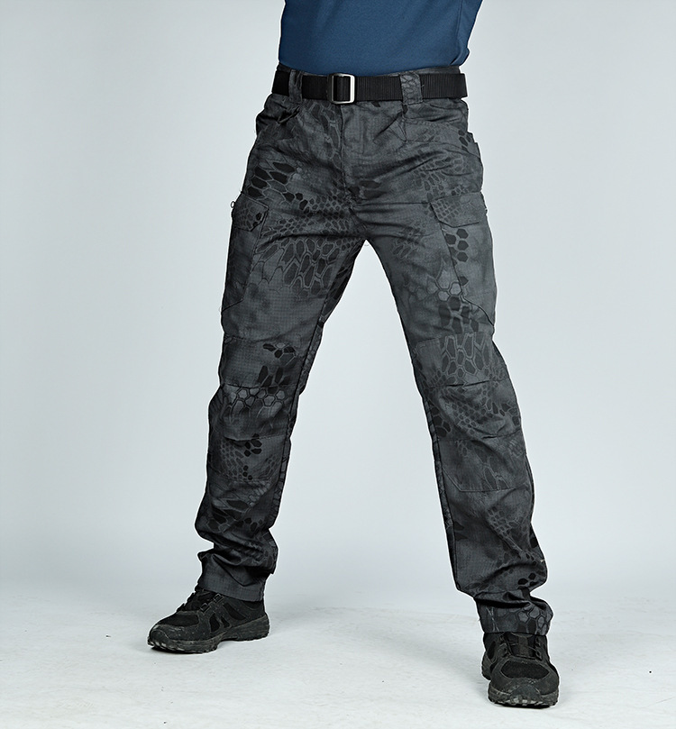 GorgeousBen Men's Camo Tactical Cargo Pants, Multi-Pocket Outdoor Wear