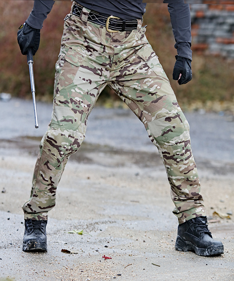 GorgeousBen Men's Camo Tactical Cargo Pants, Multi-Pocket Outdoor Wear