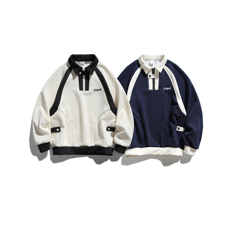 GorgeousBen Men’s Japanese Style Color Block Collared Jacket