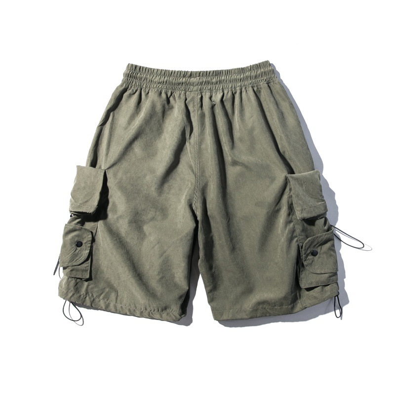 GorgeousBen Men's Vintage Streetwear Cargo Shorts Multi-Pocket Loose Fit