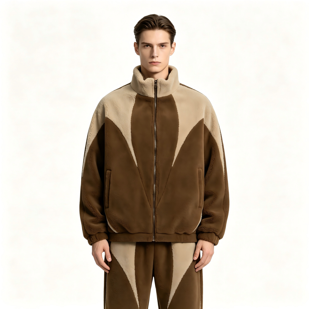 GorgeousBen Men’s Color Block Fleece Lined Puffer Jacket
