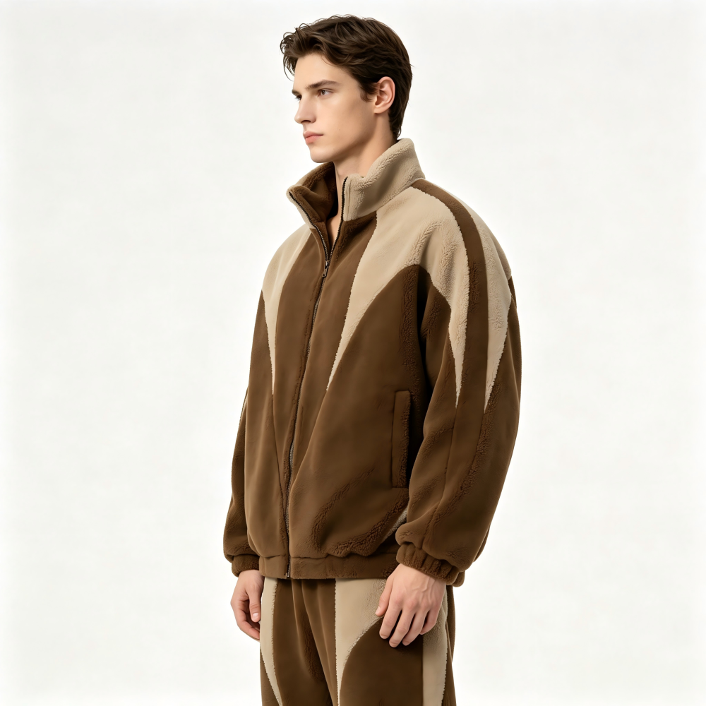GorgeousBen Men’s Color Block Fleece Lined Puffer Jacket