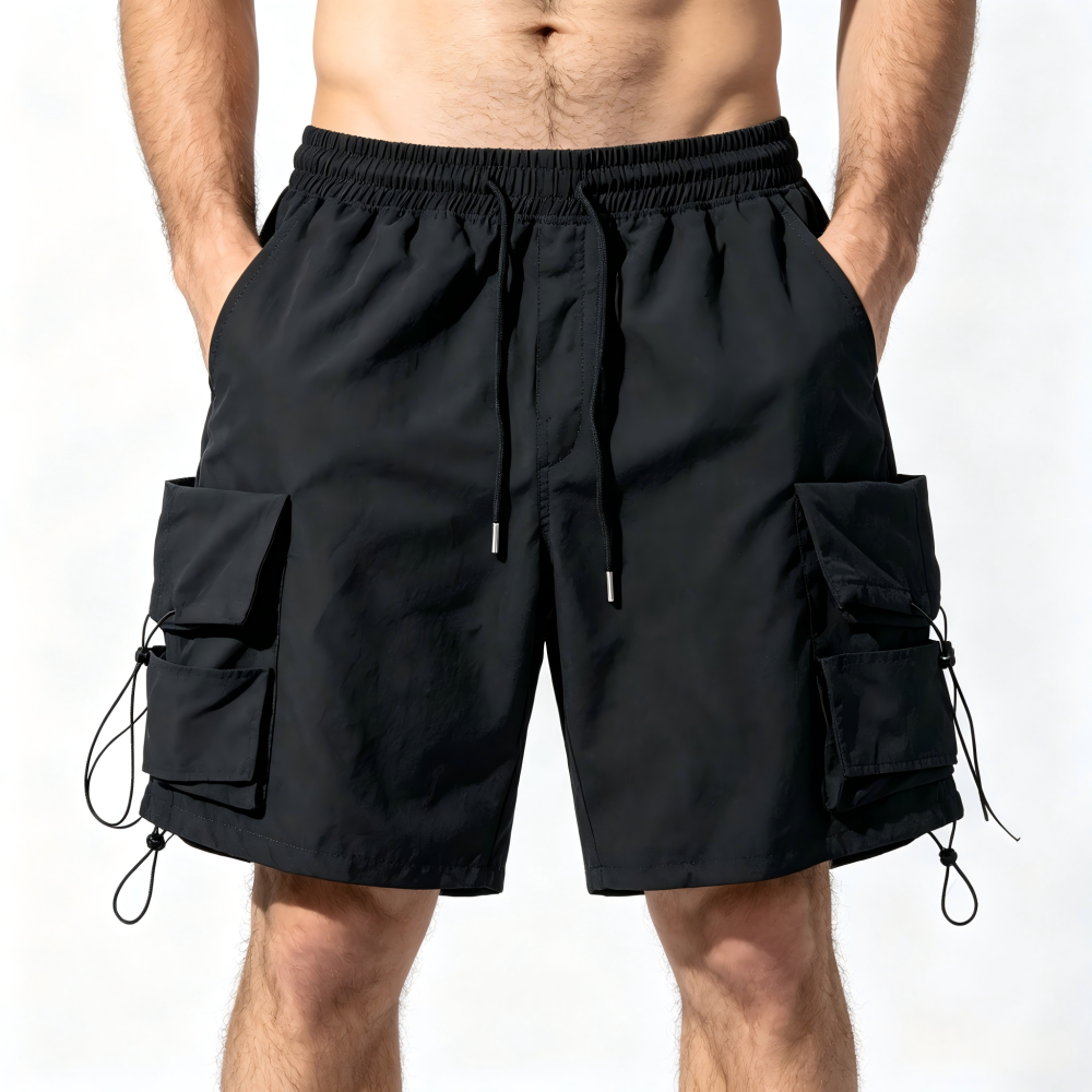 GorgeousBen Men's Vintage Streetwear Cargo Shorts Multi-Pocket Loose Fit