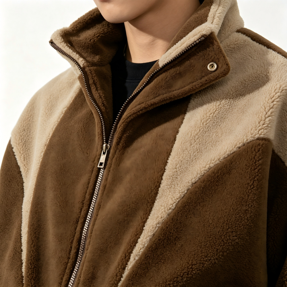 GorgeousBen Men’s Color Block Fleece Lined Puffer Jacket