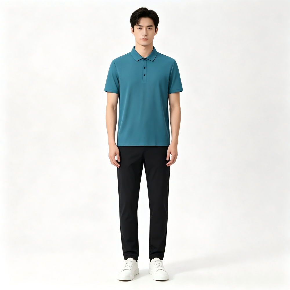 GorgeousBen Men's High Stretch Ice Silk Polo Shirts