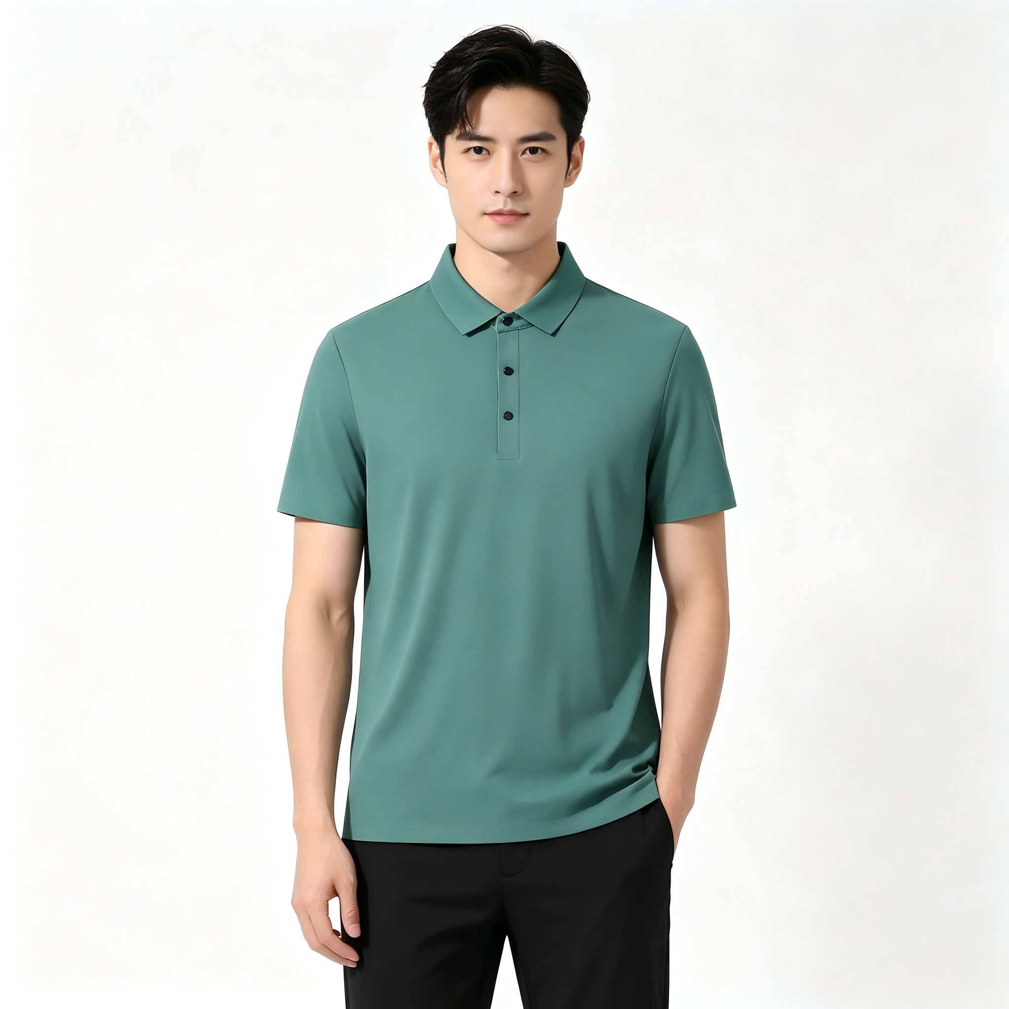 GorgeousBen Men's High Stretch Ice Silk Polo Shirts