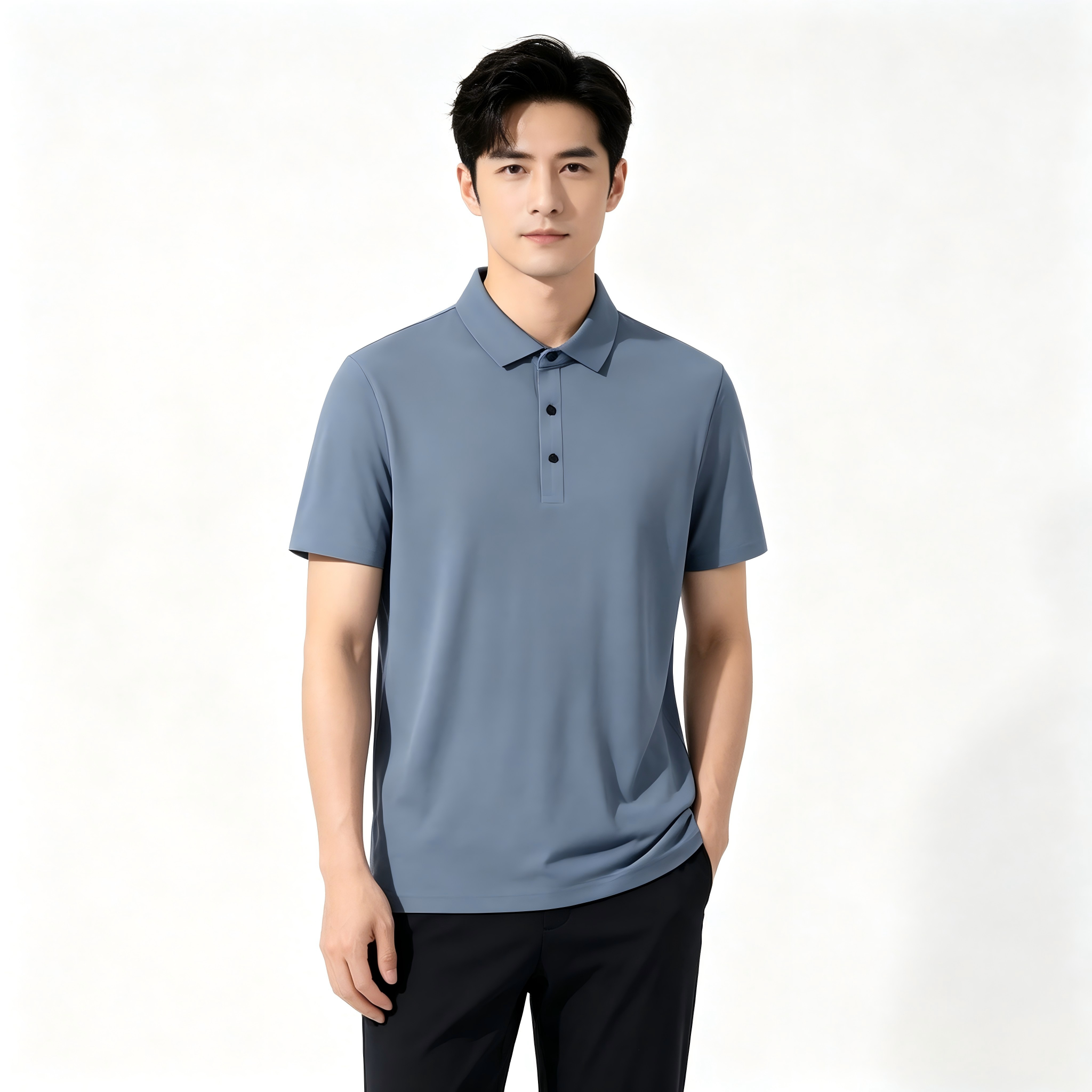GorgeousBen Men's High Stretch Ice Silk Polo Shirts